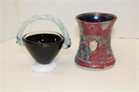 Fenton Bowl & Michael Kennedy Pottery Mug