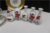 Antique Saucers,Cups, Plate,Porcealin Vases, Silk
