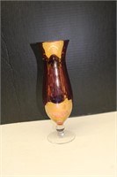 Crystal Carvinal Glass Vase 10"