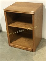 Oak finish deep shelf