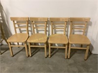 (4) Metal restaurant style dining chairs