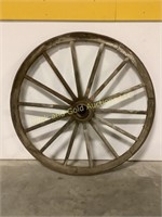 Large wooden antique wagon wheels & axle