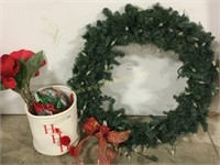 Pre-Lit Christmas Wreath & Christmas decor