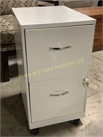 2 drawer metal filing cabinet w/ keys