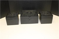 Black Wood Storage Boxes 5" & 8"