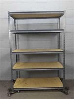Adjustable Metal Rack With Wood Shelves