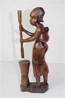Ghana Hand Made  Mom and Child  Statue 13 1/2x 5"