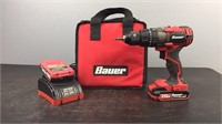 Bauer 20v Cordless Drill, 2 Batteries, Charger