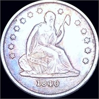 1840-O Seated Liberty Quarter ABOUT UNCIRCULATED