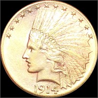 1914-D $10 Gold Eagle ABOUT UNCIRCULATED