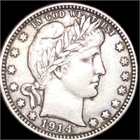 1914-D Barber Silver Quarter CLOSELY UNCIRCULATED