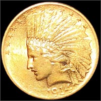 1914 $10 Gold Eagle ABOUT UNCIRCULATED