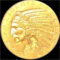 1913 $5 Gold Half Eagle ABOUT UNCIRCULATED