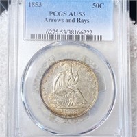 1853 Seated Half Dollar PCGS - AU53