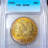 1901 Morgan Silver Dollar ICG - AU58