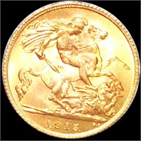 1915 Great Britain Gold Sovereign UNCIRCULATED