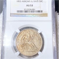 1853 Seated Half Dollar NGC - AU53