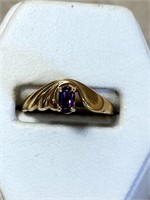 BRAND NEW 10KT Gold Amethyst Ring Size 6