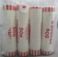 (4) Rolls of Lincoln Pennies & (4) Additional