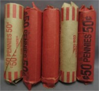 (5) Rolls of Lincoln Wheat Cents.