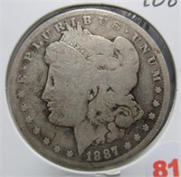 1887-O Morgan Silver Dollar.