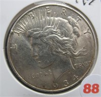 1934-D Peace Silver Dollar.