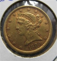 1899 United States $5 Gold Coin.