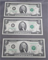 (3) 2003 Sequential $2 Federal Reserve Notes.