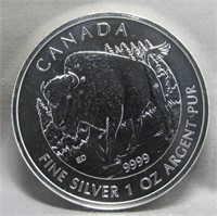 2013 $5 Canadian One Ounce Fine Silver Round.