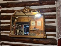 Antique victorian gold edge mirror