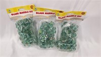 (New) Glass Marbles Set- 3pk U13D