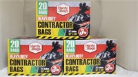 (New) Heavy-Duty Contractor Bags - 3 Boxes U14G