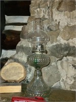 Antique pressed glass oil lamp