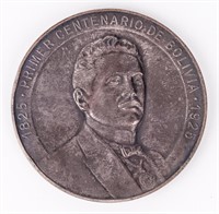 Coin Silver Medal Primer Centenario De Bolivia