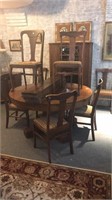 Round Wood Table with 8 Chairs