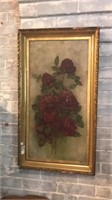 Antique Oil on Canvas of Red Roses