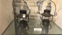 Pair of Dressel Clear Glass Lanterns
