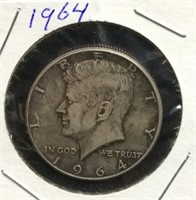 1964 Silver Kennedy Half Dollar Coin