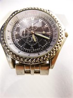 Geneva Quartz Men's Stainless Steel Wristwatch