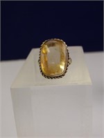 Sterling Silver & Quartz Statement Ring, Size 10.5