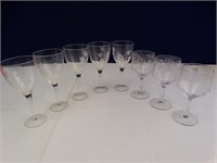 Vintage Etched Wine Glasses