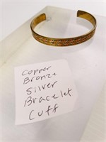 Copper, Bronze, & Silver Cuff Bracelet