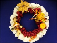 Fall-Themed Hanging Ribbon Wreath