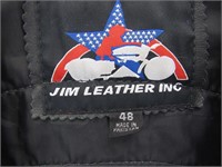 Jim Leather Inc Size 48 Black Leather Biker Vest