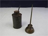 (2) Vintage, Small Metal Oil Cans