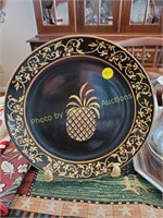 Gold and black pineapple plate Andrea by Sadek