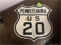 Pennsylvania US 20 Sign