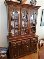 China cabinet with glass doors on top