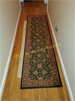 7.3'x2' black and red hall runner