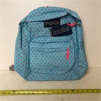New Jansport Blue pok-a-dot Backpack